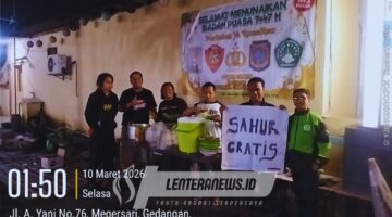 IKSPI dan Polsek Gedangan Gelar Sahur On The Road Bersama Ojol
